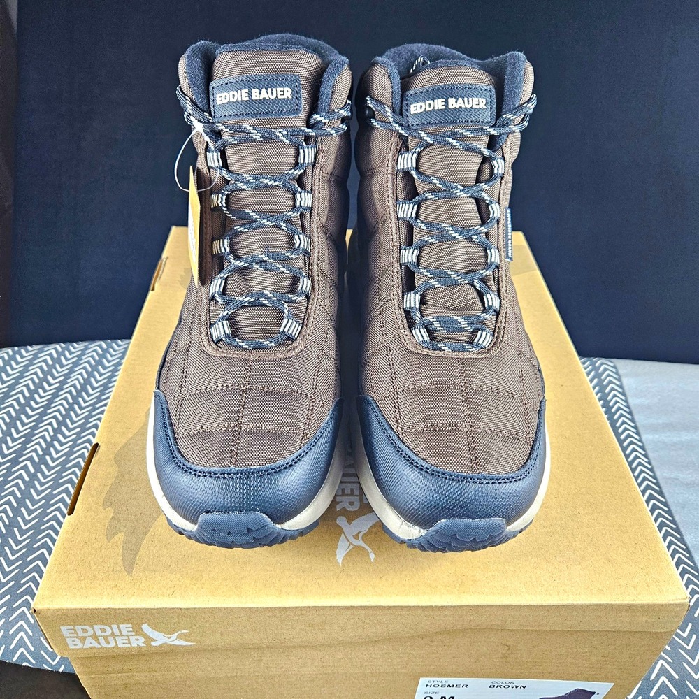 Eddie Bauer Hosmer Men's Hiking Boots Brown/Gray Lace-Up US 9 Medium